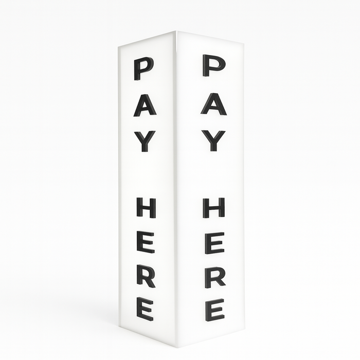 Portable Frameless Lightbox Pay Here 350mmx80mmx80mm