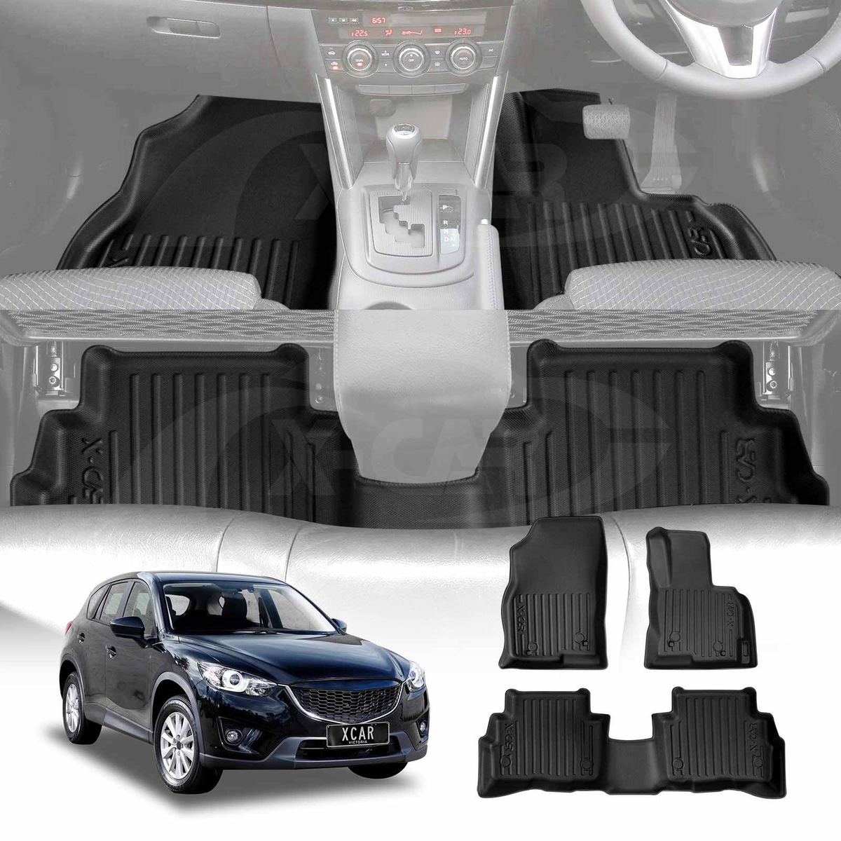3D Floor Mats for Mazda CX5 CX-5 2012-2017 Heavy Duty All Weather Car ...