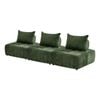 Oikiture 3x Chenille Modular Sofa Floor Lounge Chair W/pillow Tofu Armless Green