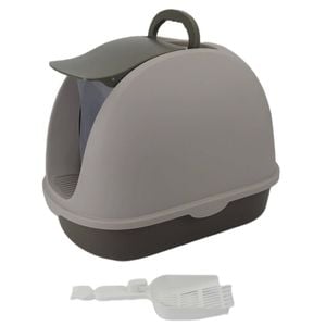 Yes4pets Cat Toilet Litter Box  Portable Hooded Tray House With Scoop And  Handle Brown