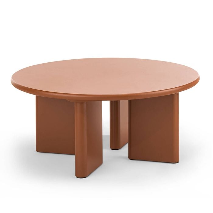 Omni 80cm Muted Terracotta Chunky Round Coffee Table