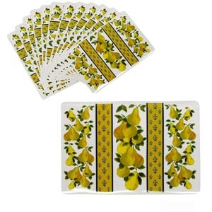 Set of 12 PVC Easy Care Placemats - Pears 43 x 28 cm