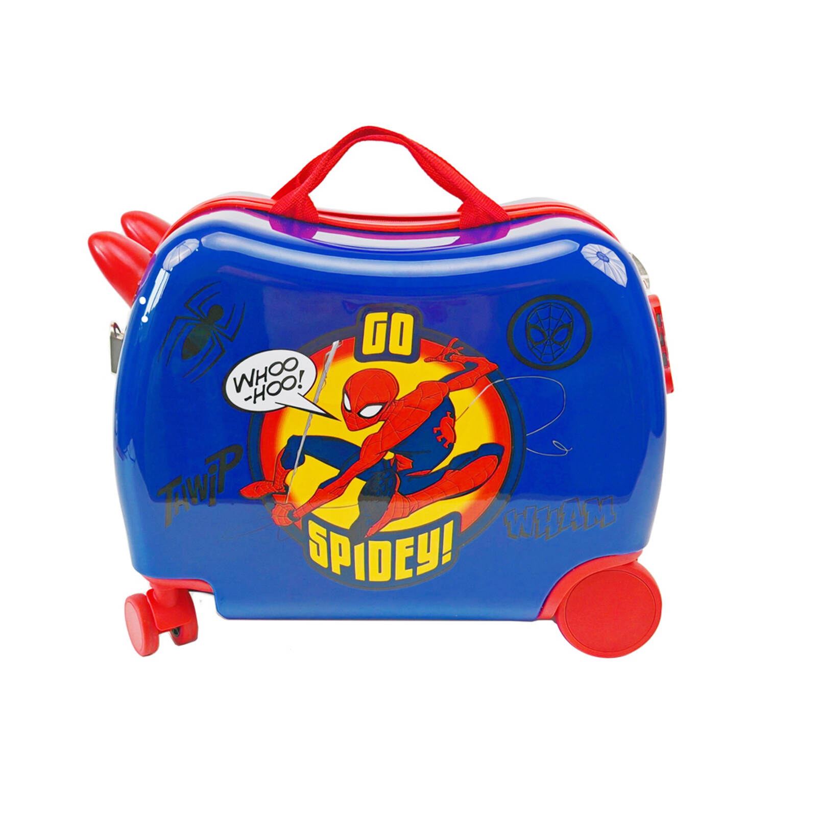 Marvel Spiderman Ride-On Trolley Case Kids Onboard Luggage Blue