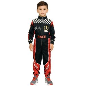 Child Car Racing Driver Halloween Costume Party Fancy Dress Boys Cosplay Outfit 6-9 Years 115-135cm Height