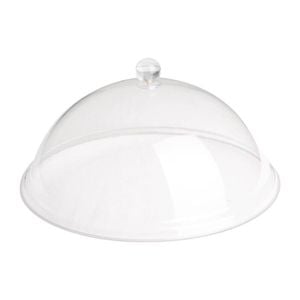 Olympia Kristallon Domed Cover Polycarbonate Clear 315(ø) X 125(h)mm Food Display Cover Plate Lid