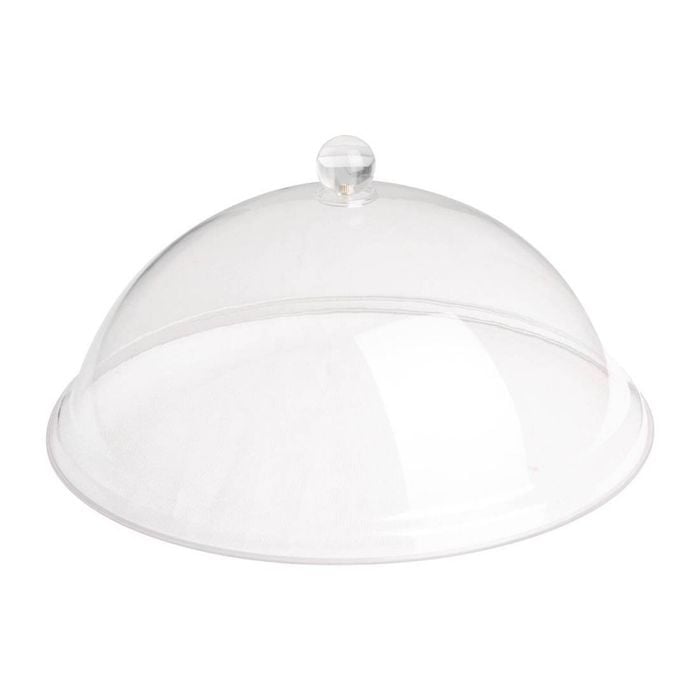 Olympia Kristallon Domed Cover Polycarbonate Clear 315(ø) X 125(h)mm Food Display Cover Plate Lid