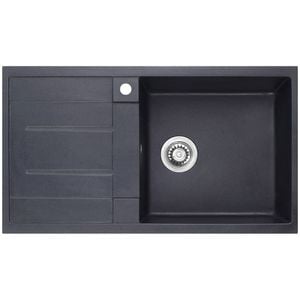SINX Black Noir Single Bowl And Drainer Sink 860L