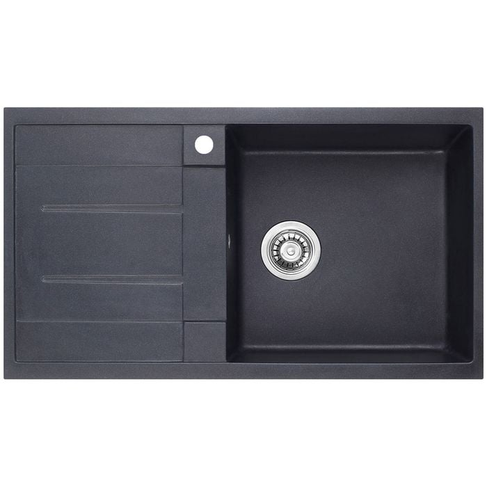 SINX Black Noir Single Bowl And Drainer Sink 860L