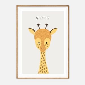 Galrie Charming Minimalist Giraffe Art Print - Modern Animal Decor for Kids' Rooms, Wood Frame, A0 84 x 119cm (33 x 47inch)