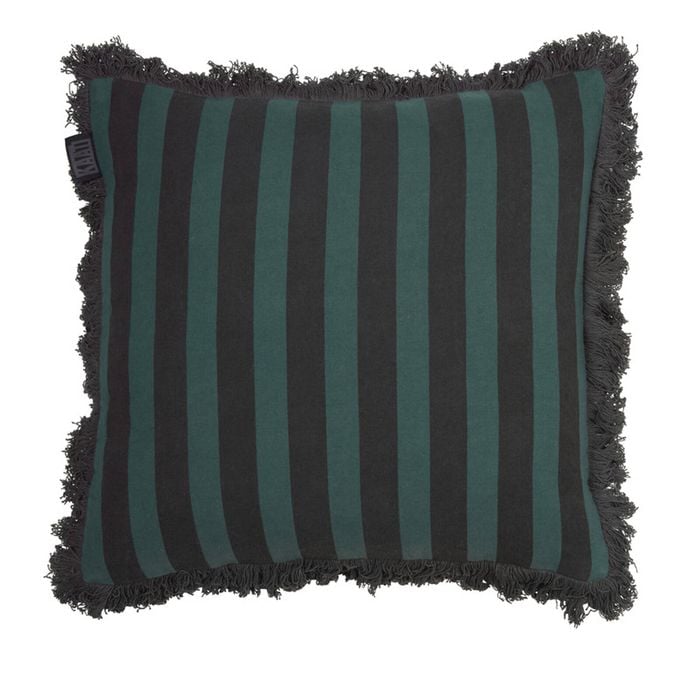 KAAT Amsterdam Viggo Green Stripe Square Filled Cushion 45cm x 45cm