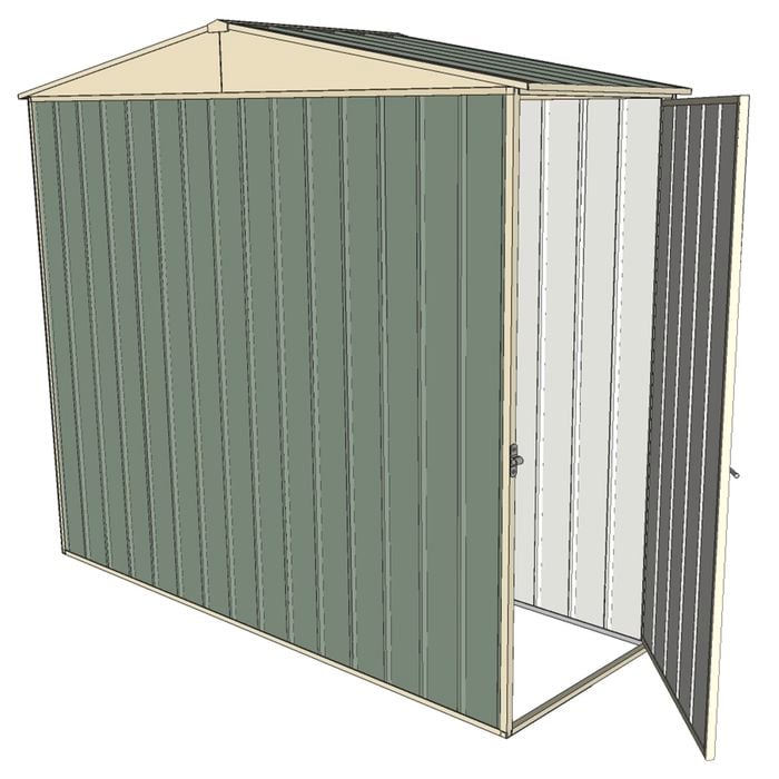 Build-a-Shed 2.3 x 0.8 x 2.3m Gable Single Hinged Side Door Shed - Green