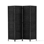 Artiss 4 Panel Room Divider Screen Woven Black