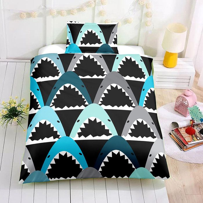 3D Shark Kids Pattern Duvet Cover Bedding Set Quilt Cover Pillowcases Personalized  Bedding