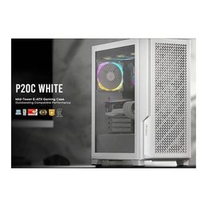 Antec P20c White Mid Tower Tempered Glass E-atx Case