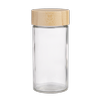 Appetito Glass Round Spice Jar with Bamboo Lid