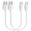 iWill 2 Pack 20cm Short Data Transfer Charger Charging USB Type C Phone Tablet Cable Cord Bulk White