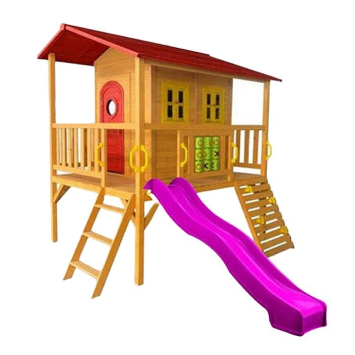 Kidzshack Sweet Shack Wooden Large Kids Cubby House with Purple