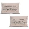 Catzon 2 Pcs Summer Lumbar Pillow Covers Linen Pillowcase for Home Decor-Set 23