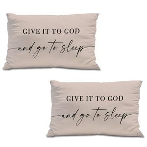 Catzon 2 Pcs Summer Lumbar Pillow Covers Linen Pillowcase for Home Decor-Set 23