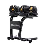PowerTrain 48kg Gold Adjustable Dumbbell Set With Stand