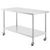 Vevor 762x1524x954.6mm Stainless Steel Work Table Silver for Restaurant Home Hotel