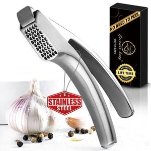 Gourmet Easy Garlic Press Premium Stainless Steel, Easy Crush, Coarse Mince Tool