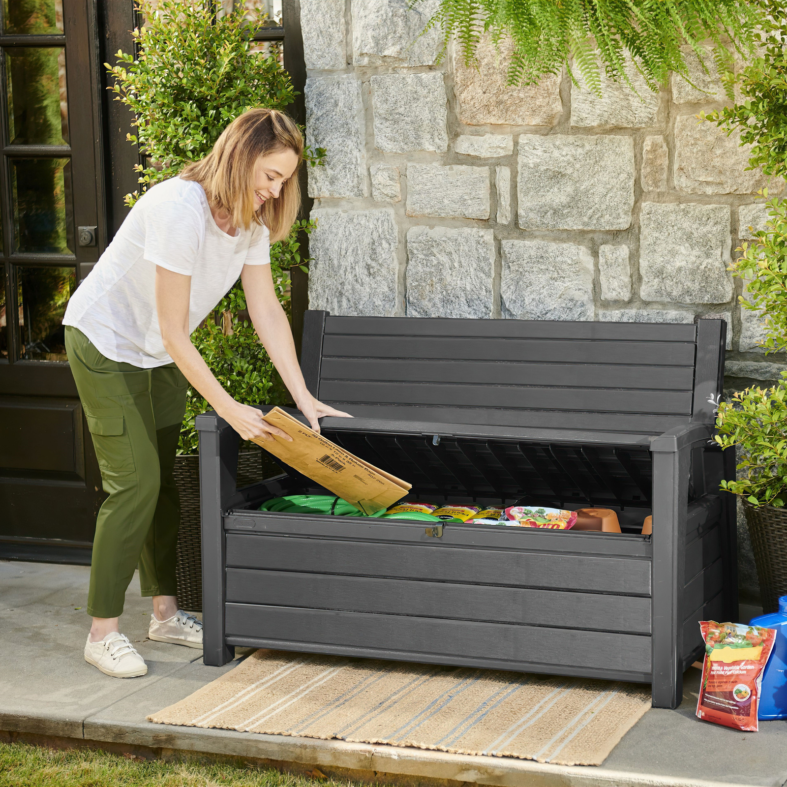 Welcometogouda Keter 227l Hudson Outdoor Storage Bench The Best
