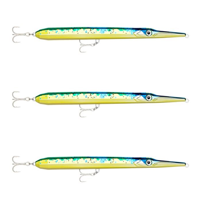 3x Rapala 22cm Flash X Skitter Floating Topwater Fishing Lures - Mahi Mahi