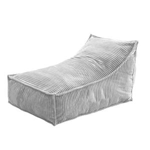 Cadence & Co. Wilde Ribbed Luxe Fleece Bean Bag Lounge Cover Silver Grey