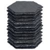 Argon Tableware 12x Hexagonal Slate Coasters - Drink Coasters Black Stone Natural Slate Rough Edge Drinks Mat Mug Glass Cup Mats