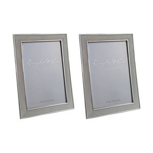 2PK SS Collective Silver Textured Dolton Boarded Photo Frame Rectangle 4x6