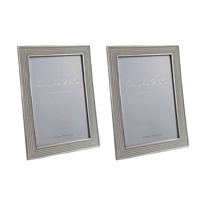 2PK SS Collective Silver Textured Dolton Boarded Photo Frame Rectangle 4x6