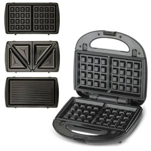 Catzon 3-in-1 Electric Sandwich Maker Interchangeable Plates For Waffle Grill & Sandwich Press