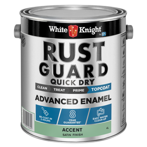 White Knight 4L Accent Satin Rust Guard Quick Dry Advanced Enamel Paint
