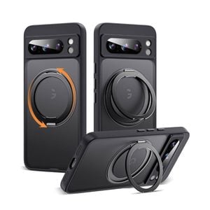 360°Rotatable Magnetic Ring Black Case Magsafe With Stand & Ring Holder - For Google Pixel 8