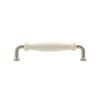 Prestige 128mm Brushed Nickel White Ceramic Handle - Card of 4