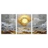 3pcs Golden Ocean Sunset Vibrant Over Waves Print 100% Australian Made 3 x 40x60cm (Metal Print)
