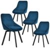 ALFORDSON Set of 4 Dining Chairs Accent Kitchen Swivel Lounge Padded Seat Velvet Blue
