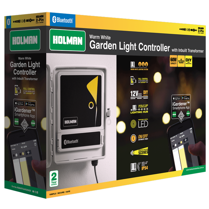 Holman Warm White Bluetooth Garden Light Controller With Inbuilt Transformer