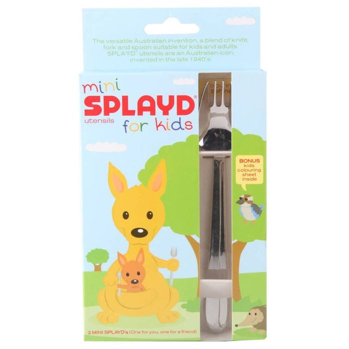 Kid's Stainless Steel Mini 2 Piece Cutlery Box Set Mirror Splayd