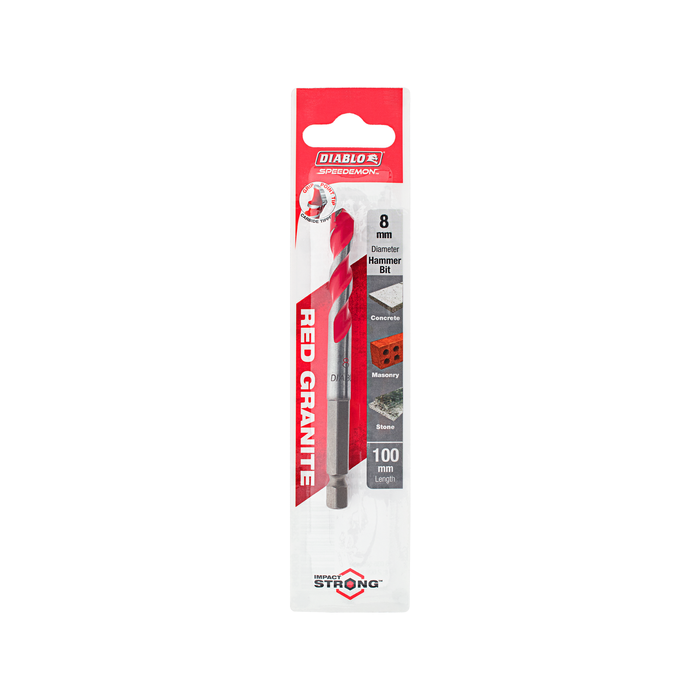 Diablo 8 x 100mm Red Granite Speedemon Drill Bit