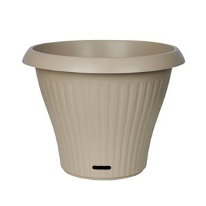 Northcote Pottery Ribbed Self Watering Round Pot Sand 40x30cm