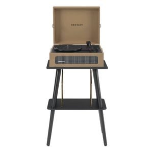 Crosley Voyager Bluetooth Portable Turntable And Entertainment Stand Bundle - Tan