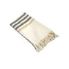 100% Cotton Fringe Turkish Towel 100 x 180 + 10cm Wide Stripes Black Taupe