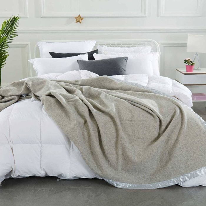Alastairs Australian Merino Wool Blanket Steel Grey - Queen
