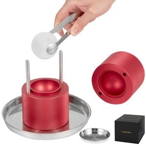 Vevor 6cm Ice Ball Press Red With Tong And Drip Tray For Whiskey Cocktail Scot On Party Holiday