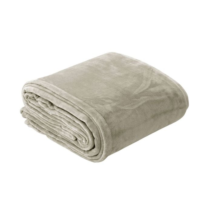 In 2 Linen 350GSM Plush Ultra Soft Velvet Touch Blanket Taupe King/Super King