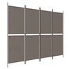 vidaXL 4-Panel Room Divider Anthracite Fabric Privacy Screen Separator Folding