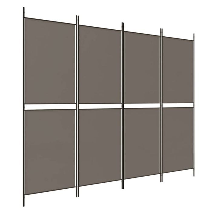 vidaXL 4-Panel Room Divider Anthracite Fabric Privacy Screen Separator Folding
