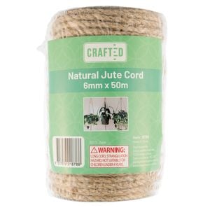 Crafted 6mm x 50m Natural Jute Cord